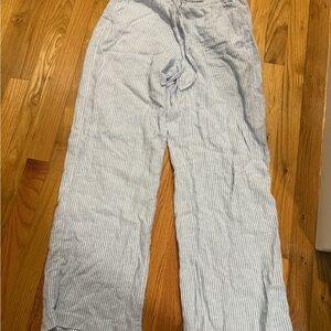 Hollister Blue and White Linen Style striped Relaxed Fit pants w/ tags attached